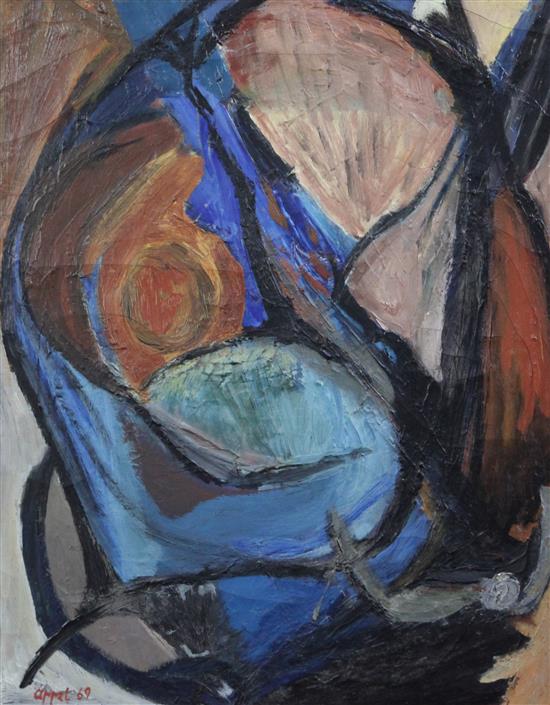 § Attributed to Karel Appel (b.1921) Tête Eclatée, 20 x 16in.